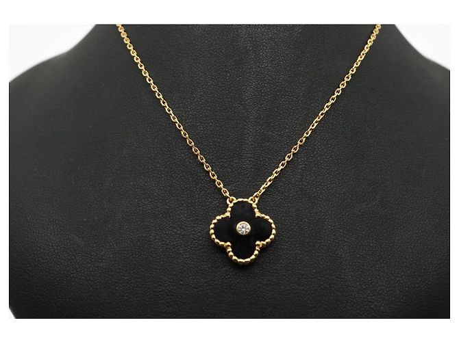 Van Cleef & Arpels Pendente festivo Vintage Alhambra 2023 - Collana in oro rosa e ossidiana - vista 3