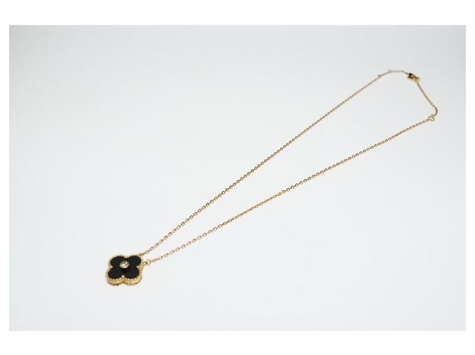 Van Cleef & Arpels Pendente festivo Vintage Alhambra 2023 - Collana in oro rosa e ossidiana - vista 9