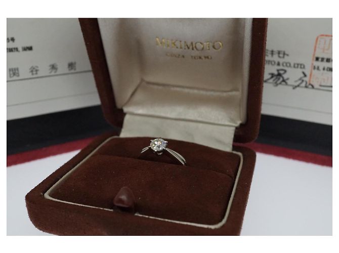 Authentic MIKIMOTO Diamond Ring 0.48CT Gold hardware - view 2