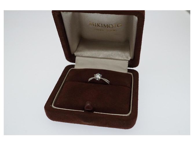 Authentic MIKIMOTO Diamond Ring 0.48CT Gold hardware - view 8