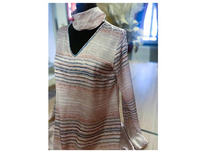 TRUSSARDI Kleid elegante leicht mit feinen Streifenmuster neu - Ansicht 3