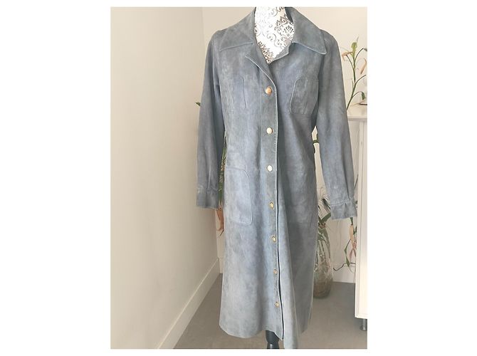 Trenchcoat der 70er Jahre CÉLINE Blau - Ansicht 9