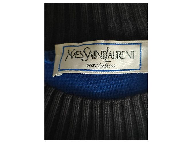 Abito in lana blu e nero Yves Saint Laurent - vista 3