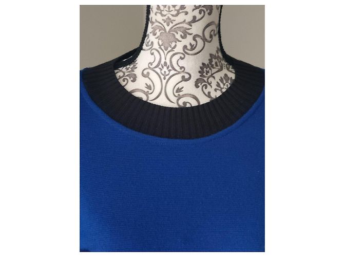 Abito in lana blu e nero Yves Saint Laurent - vista 6