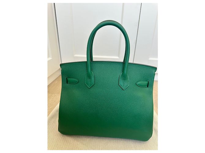 Hermès Birkin 30 Verde e Dourado Couro - vista 3