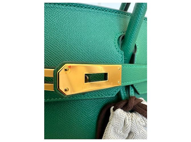 Hermès Birkin 30 Verde e Dourado Couro - vista 4