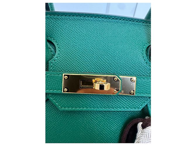 Hermès Birkin 30 Verde e Dourado Couro - vista 8