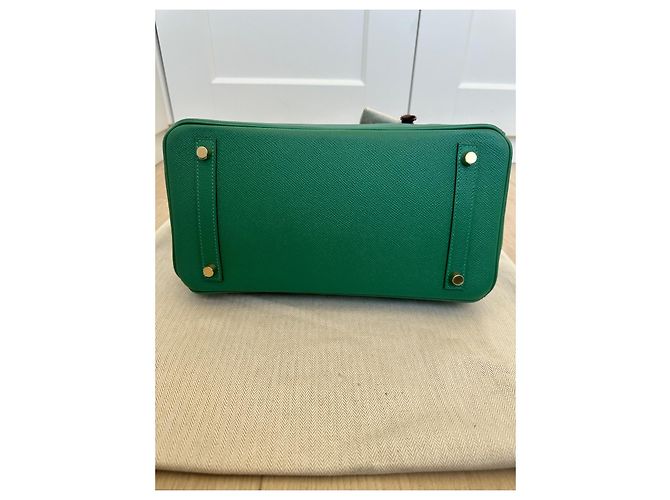 Hermès Birkin 30 Verde e Dourado Couro - vista 9