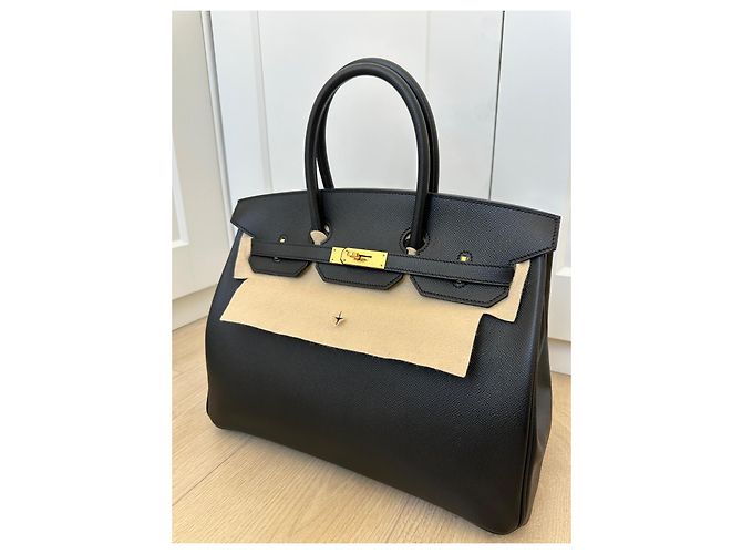 Hermès Birkin 35 in pelle Togo nera con finiture oro Nero - vista 2