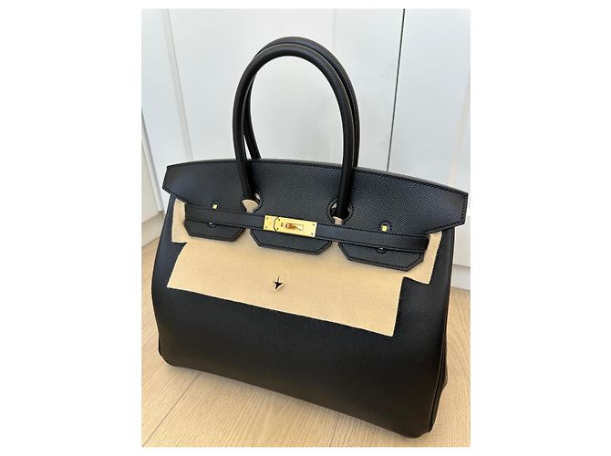 Hermès Birkin 35 in pelle Togo nera con finiture oro Nero - vista 7