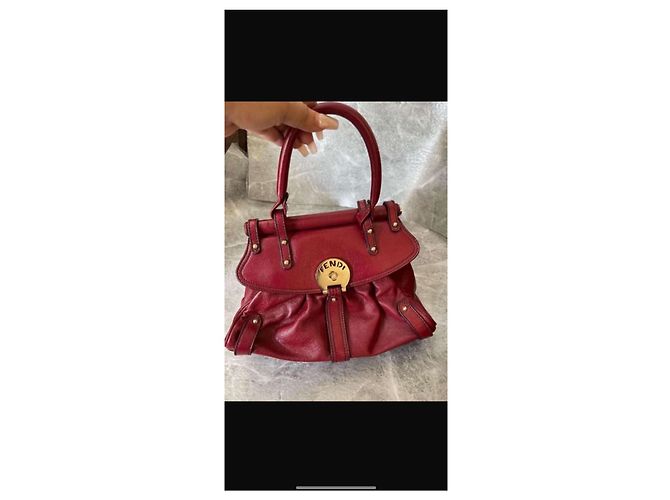 Chef Fendi Handtasche aus Leder Rot - Ansicht 2