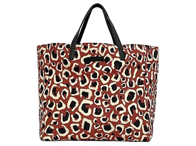 Borsa tote in tela e pelle nera e rossa Gucci Nero Rosso - vista 2