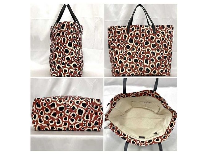 Borsa tote in tela e pelle nera e rossa Gucci Nero Rosso - vista 3