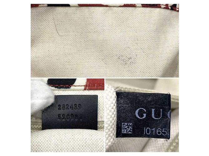 Borsa tote in tela e pelle nera e rossa Gucci Nero Rosso - vista 8