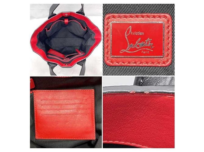 Borsa Tote 2 in 1 Christian Louboutin Nero Rosso - vista 8