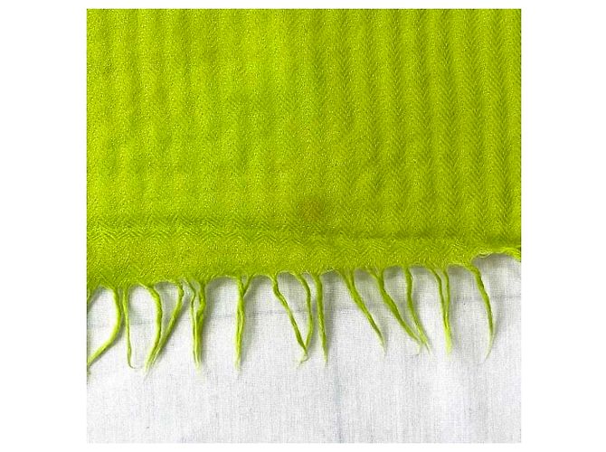 Hermès Stola in cashmere e lana verde chiaro Hermes - vista 5
