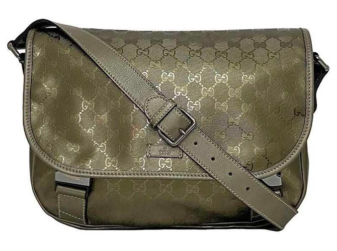 Borsa a spalla Gucci verde e khaki Cachi - vista 2