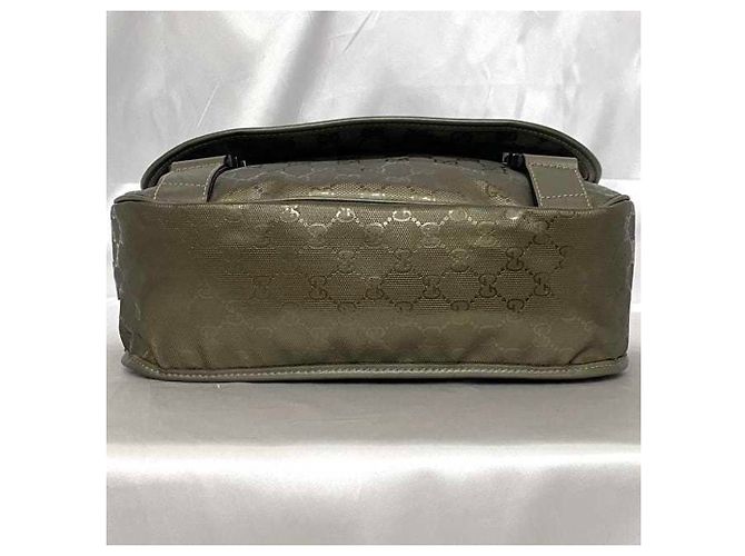 Borsa a spalla Gucci verde e khaki Cachi - vista 4