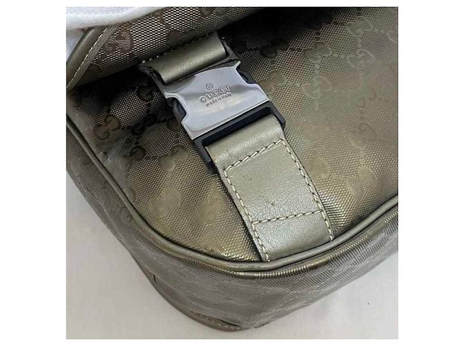 Borsa a spalla Gucci verde e khaki Cachi - vista 5