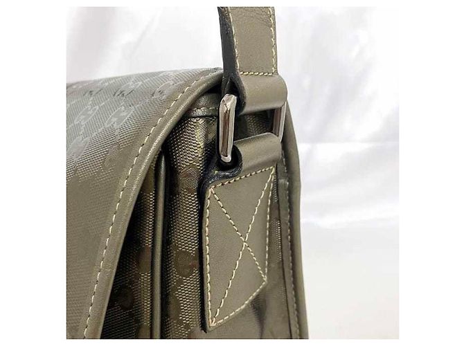 Borsa a spalla Gucci verde e khaki Cachi - vista 6