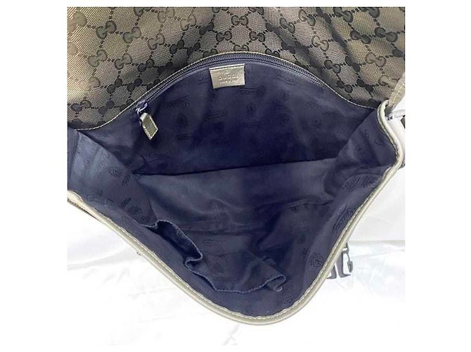 Borsa a spalla Gucci verde e khaki Cachi - vista 9