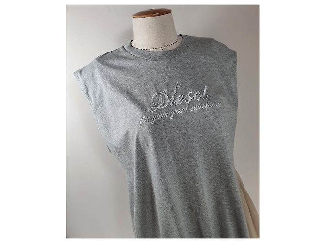 Vestido Diesel gris de algodón oversize - vista 2