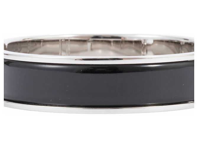 Hermès Hermes Emaille Charm-Armband Schwarz Silber - Ansicht 2