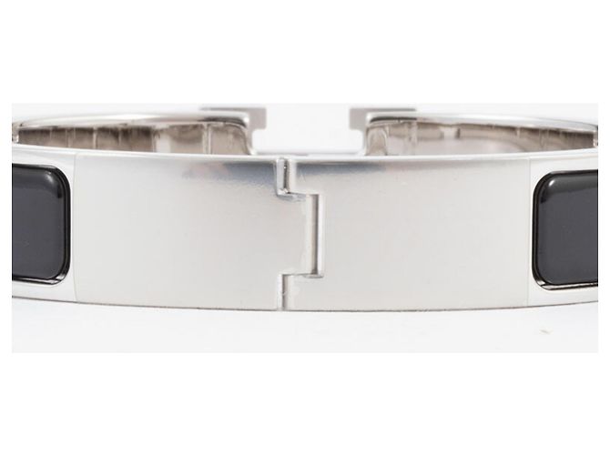 Hermès Hermes Emaille Charm-Armband Schwarz Silber - Ansicht 3