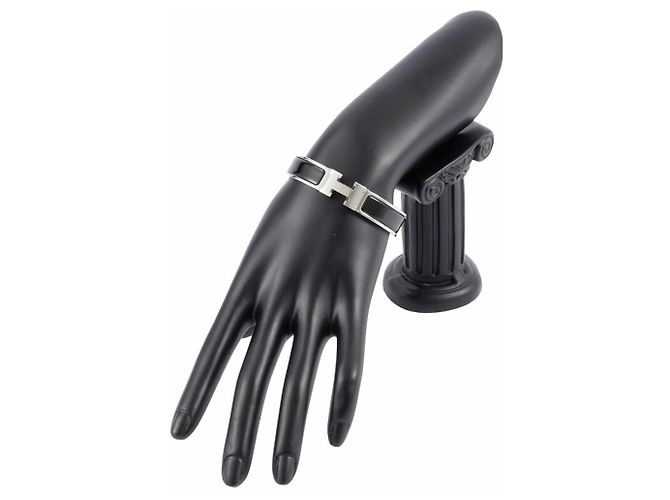 Hermès Hermes Emaille Charm-Armband Schwarz Silber - Ansicht 9