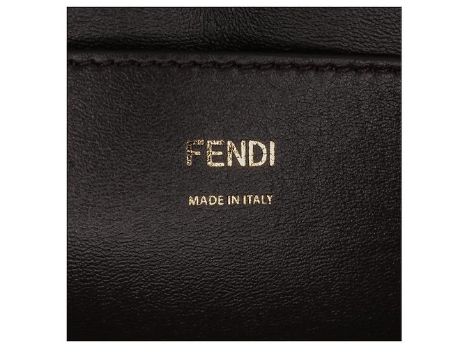Borsa a spalla Fendi in vitello marrone Vitello King Nubuck Pequin Karligraphy - vista 7