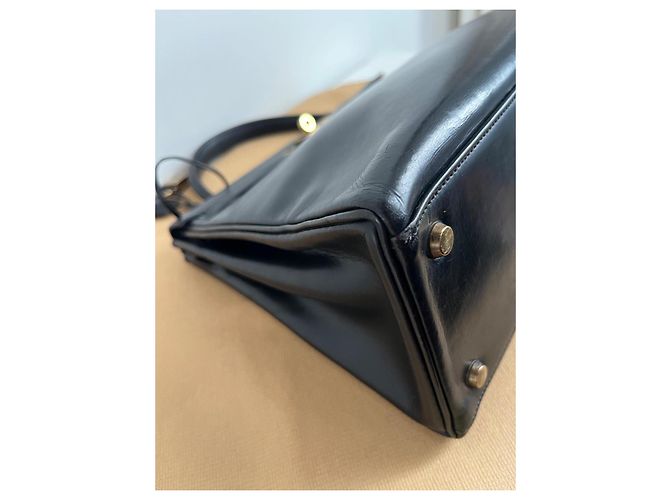 Hermès Kelly 28 – Scatola nera – 1955 – Metallo dorato – Pezzo raro Nero - vista 15
