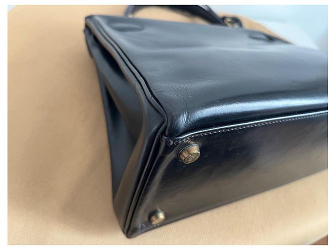 Hermès Kelly 28 – Scatola nera – 1955 – Metallo dorato – Pezzo raro Nero - vista 16
