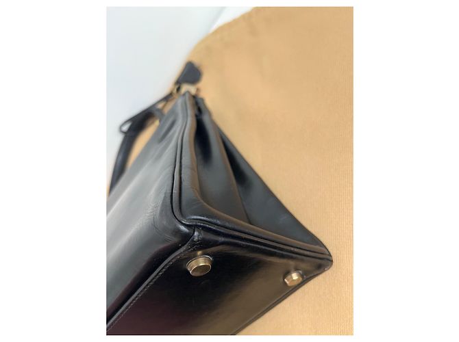 Hermès Kelly 28 – Scatola nera – 1955 – Metallo dorato – Pezzo raro Nero - vista 17