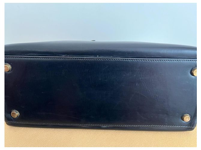 Hermès Kelly 28 – Scatola nera – 1955 – Metallo dorato – Pezzo raro Nero - vista 20