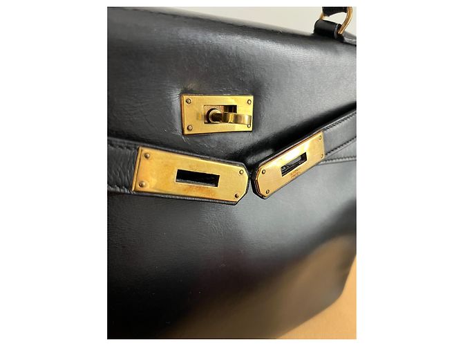 Hermès Kelly 28 – Scatola nera – 1955 – Metallo dorato – Pezzo raro Nero - vista 21
