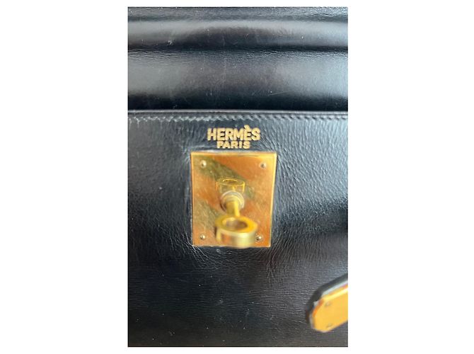 Hermès Kelly 28 – Scatola nera – 1955 – Metallo dorato – Pezzo raro Nero - vista 6
