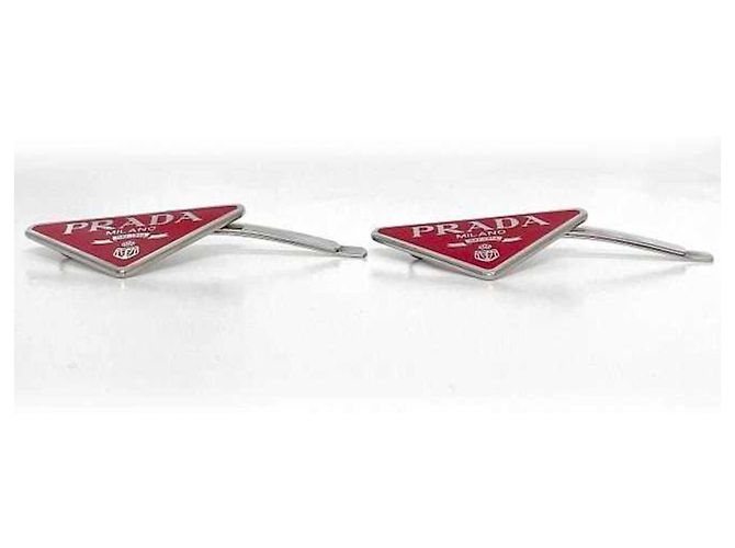 Prada Haarspange in Rot und Silber - Ansicht 4
