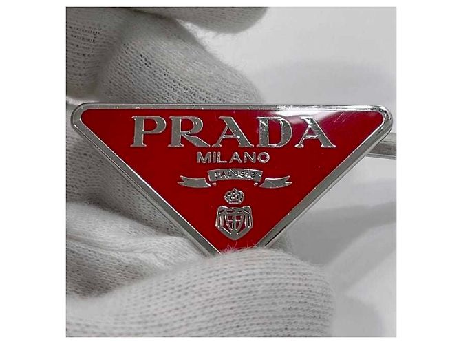 Prada Haarspange in Rot und Silber - Ansicht 6