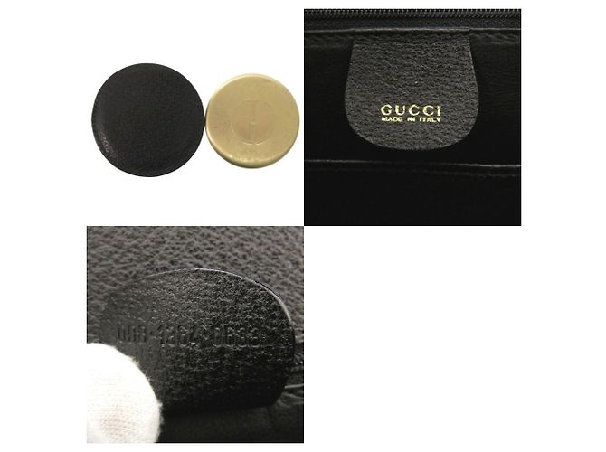 Borsa in pelle Gucci Bamboo Nero - vista 11