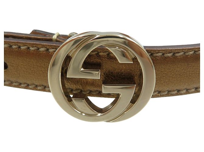 Gucci GG 159614 Ledergürtel in Gold - view 5