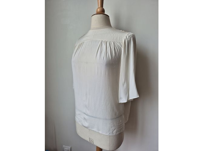 Chloé Blusa de seda, transparencia, espalda plisada, talla 34 que puede servir para una 36, CHLOE - vista 2