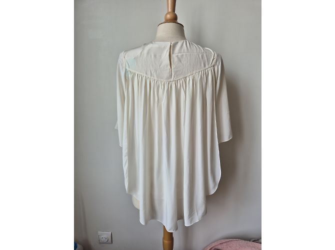 Chloé Blusa de seda, transparencia, espalda plisada, talla 34 que puede servir para una 36, CHLOE - vista 3