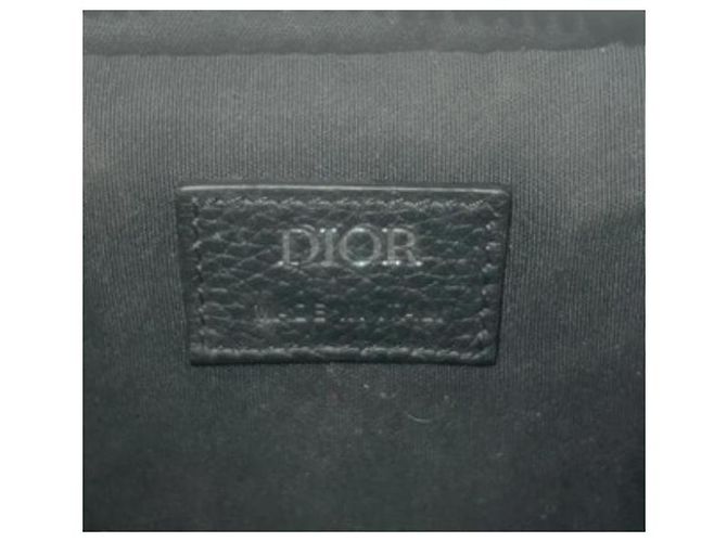 Christian Dior Borsa a tracolla Safari Jacquard Dior Oblique beige e nero - vista 5