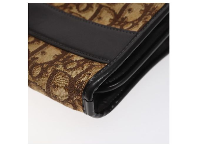 Borsa a spalla in tela Trotter Christian Dior marrone oro Auth 124989 D'oro - vista 11