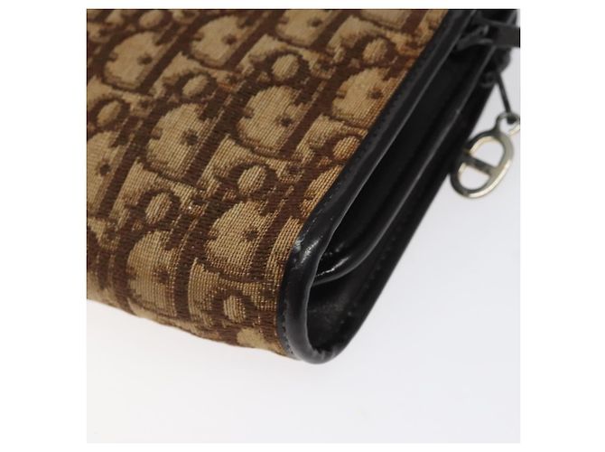 Borsa a spalla in tela Trotter Christian Dior marrone oro Auth 124989 D'oro - vista 13