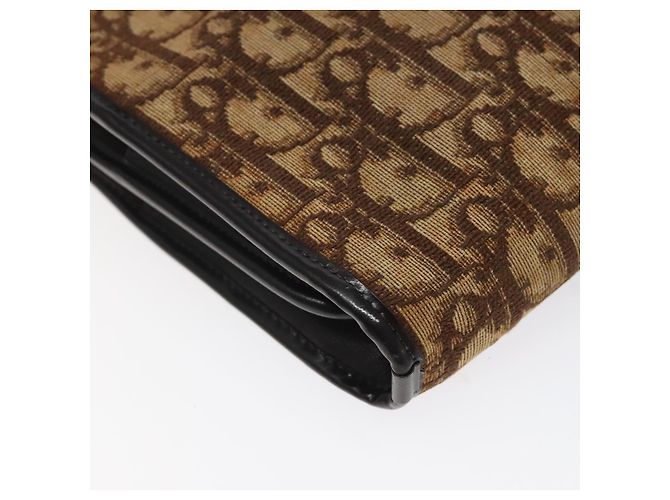 Borsa a spalla in tela Trotter Christian Dior marrone oro Auth 124989 D'oro - vista 14