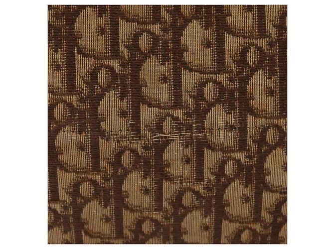 Borsa a spalla in tela Trotter Christian Dior marrone oro Auth 124989 D'oro - vista 4