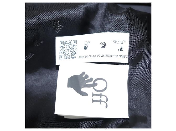 Off White Casaco Chester Off-White Jaqueta de Lã com Padrão Deslocado Preto Auth ym005M - vista 15