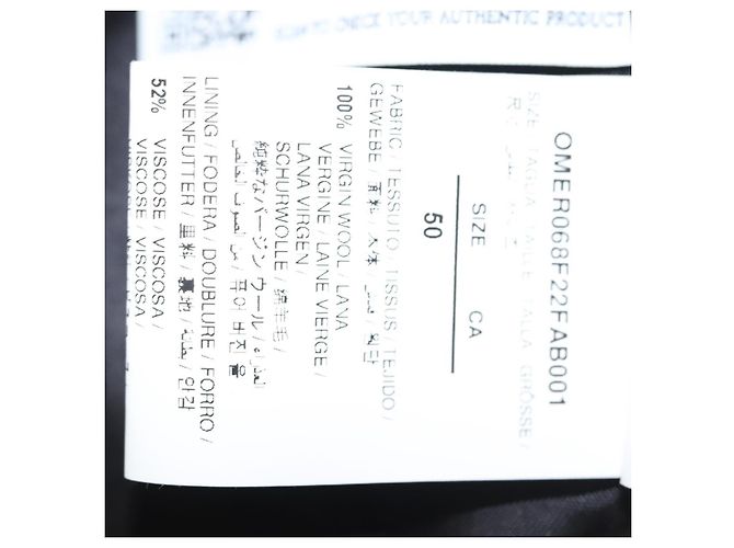 Off White Casaco Chester Off-White Jaqueta de Lã com Padrão Deslocado Preto Auth ym005M - vista 16