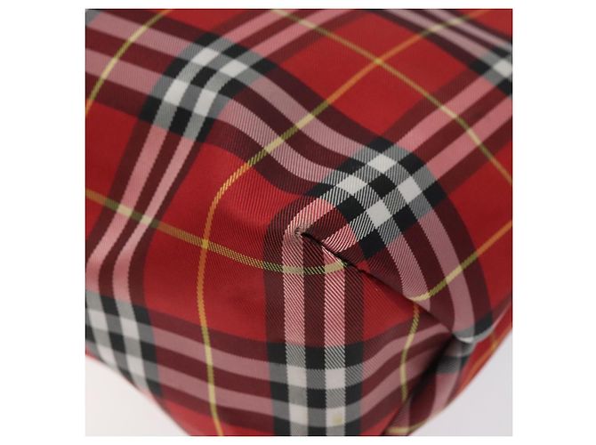 Burberry Nova Check Tote Bag aus Nylon rot Auth BA1829 - Ansicht 12